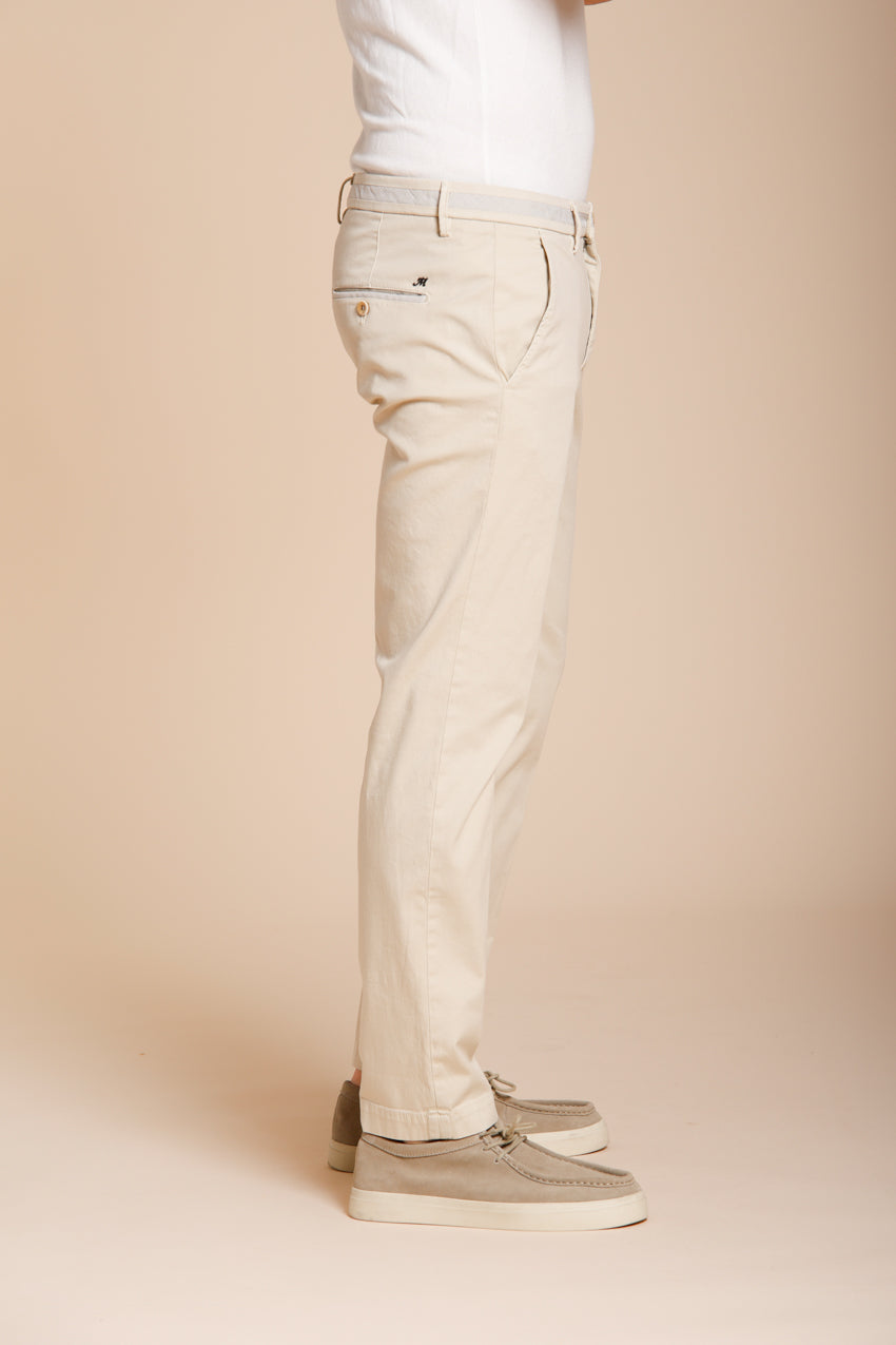 Torino University men's chino pants in stretch satin slim fit