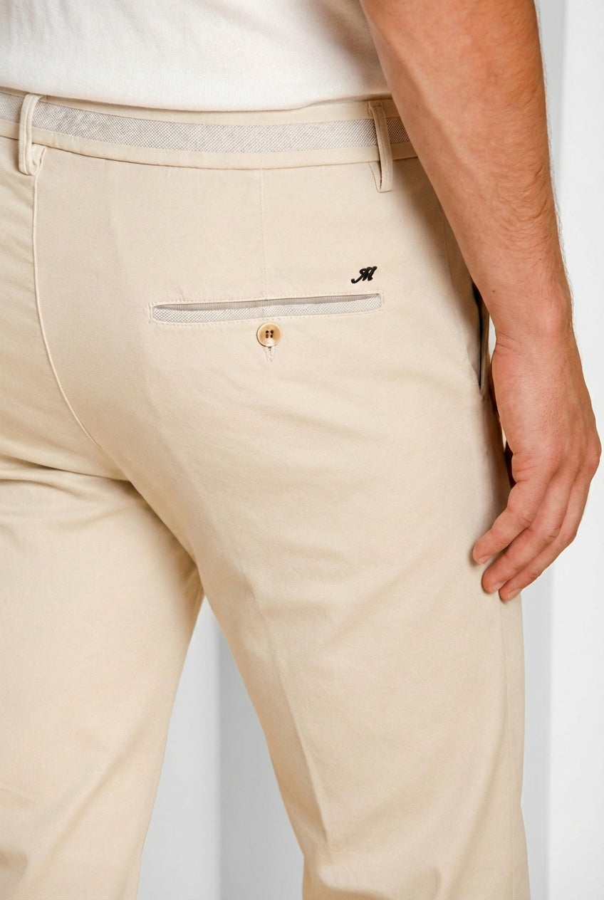Torino University Herren Chino Hose aus Stretch-Satin slim fit