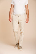 Torino University men's chino pants in stretch satin slim fit
