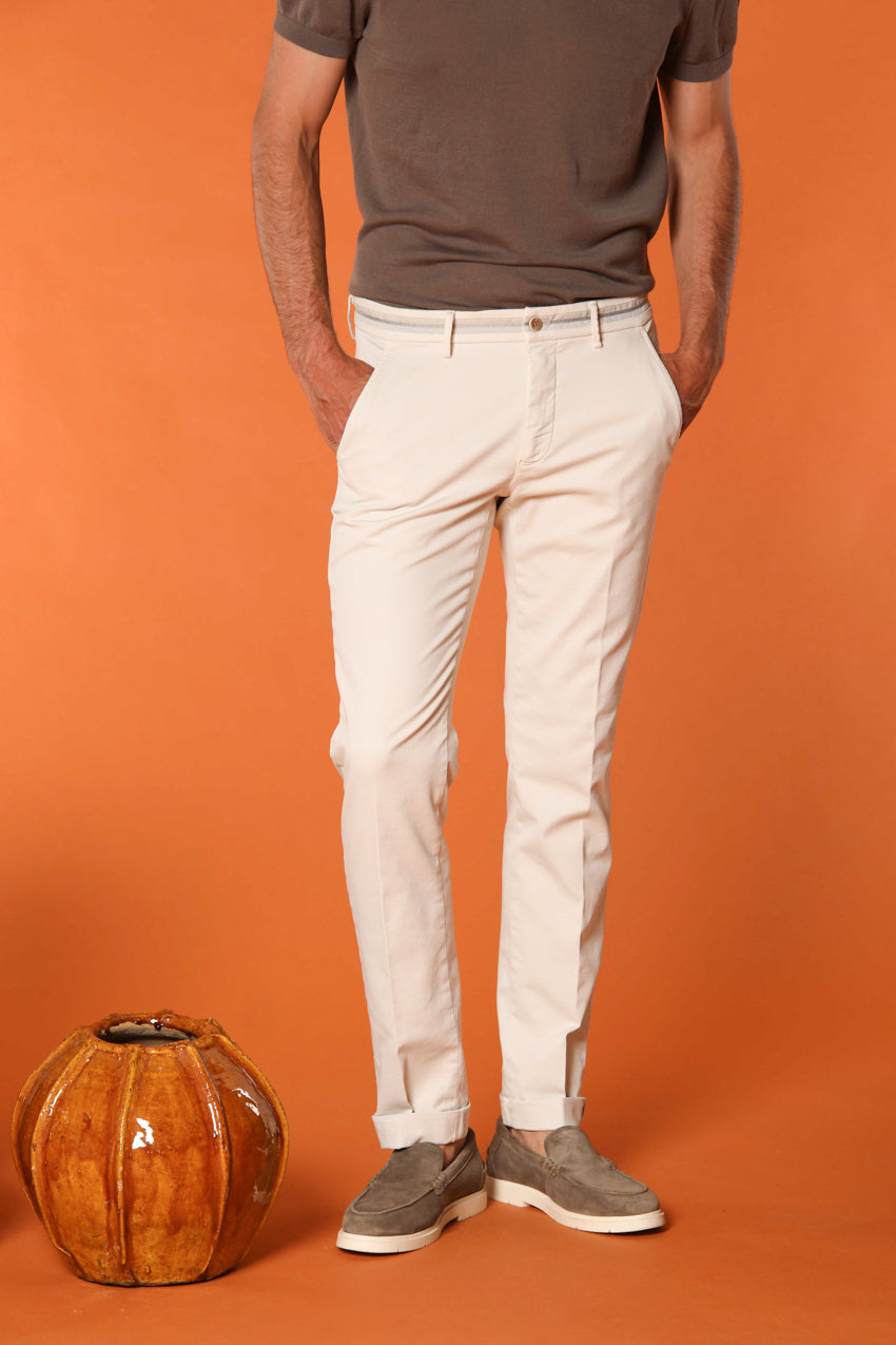 Torino Elegance men's chino pants in fine cotton and lyocell tricot slim fit