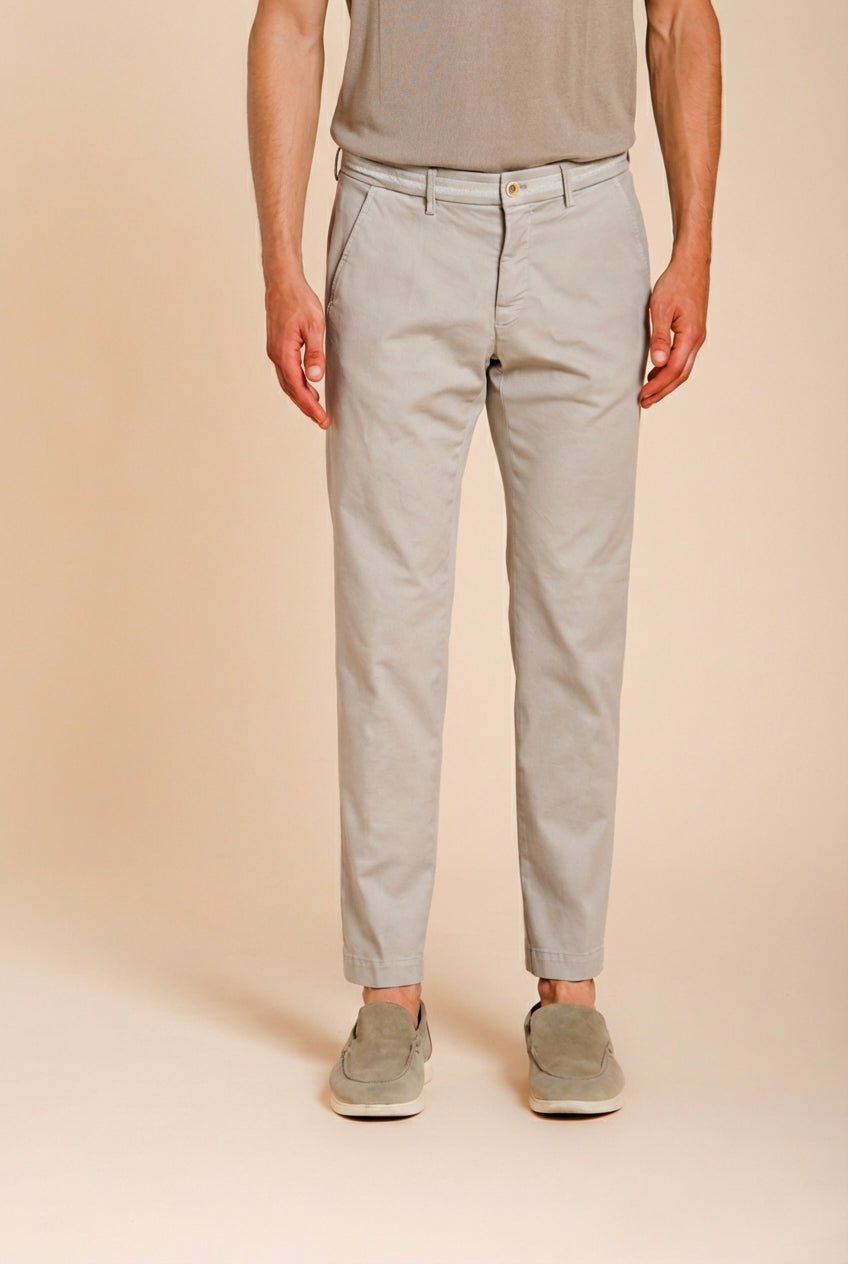 Torino Elegance pantalon chino homme en tricot fine de coton et lyocell slim fit