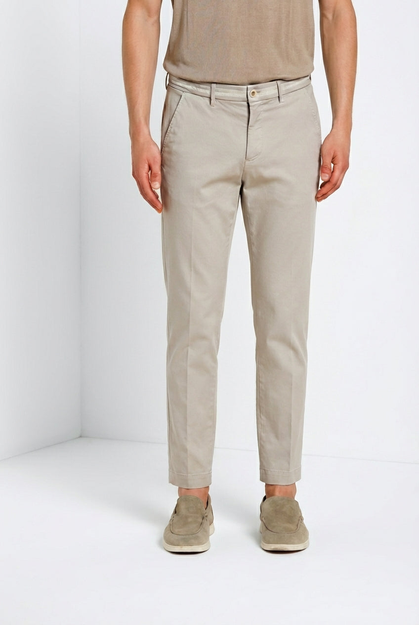 Torino Elegance Hose Chino Herren aus feinem Baumwoll und Lyocell Tricotine slim fit