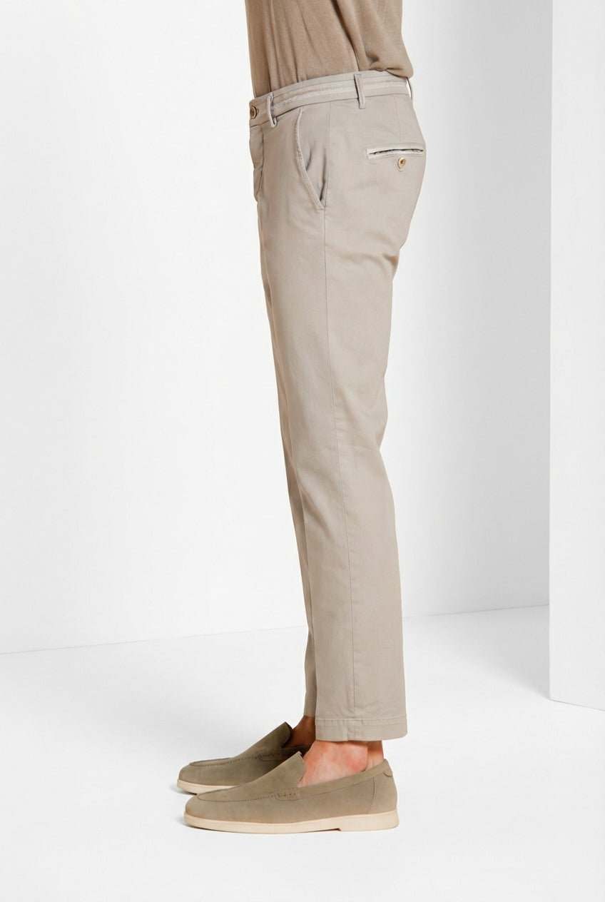 Torino Elegance Hose Chino Herren aus feinem Baumwoll und Lyocell Tricotine slim fit