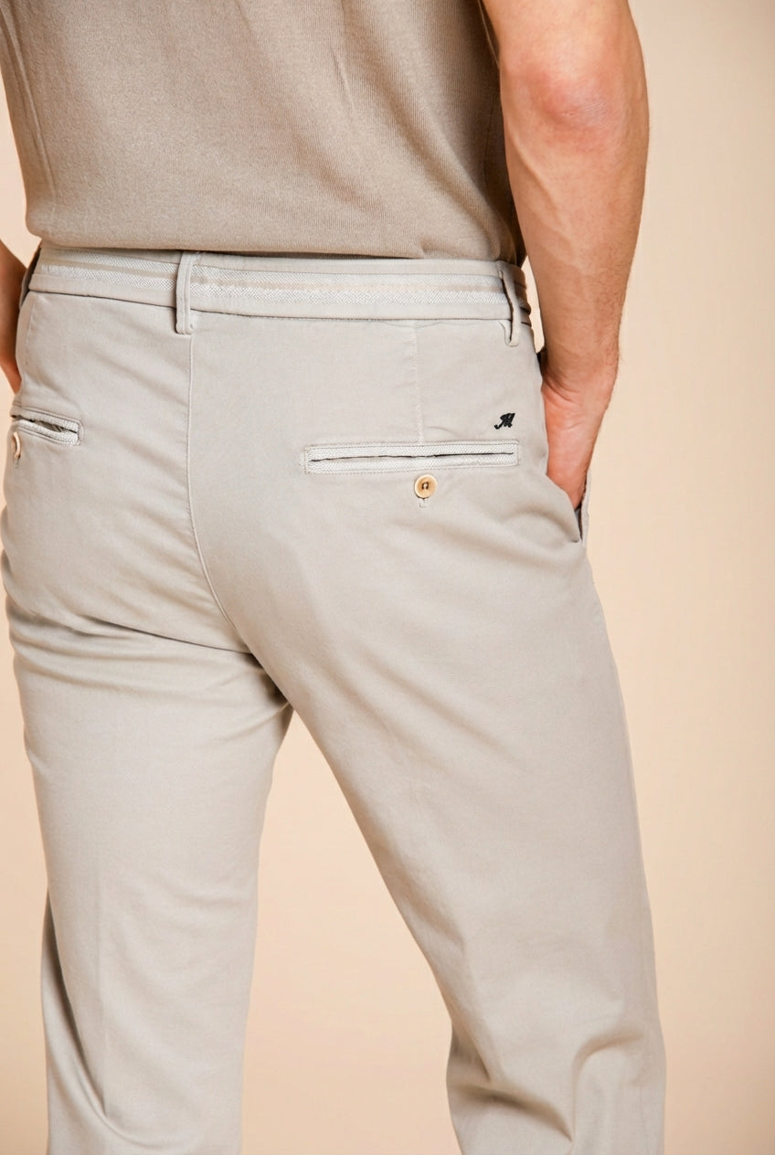 Torino Elegance pantalon chino homme en tricot fine de coton et lyocell slim fit