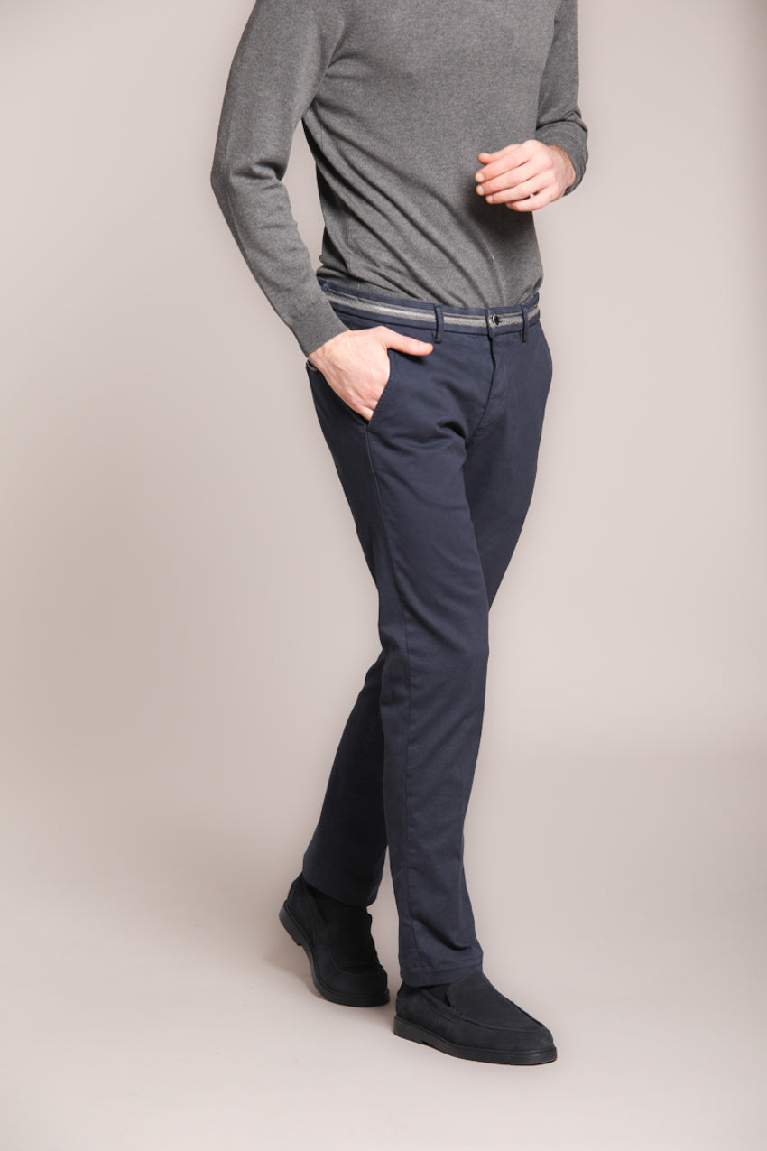 Torino Elegance pantalon chino homme en diagonale stretch slim fit
