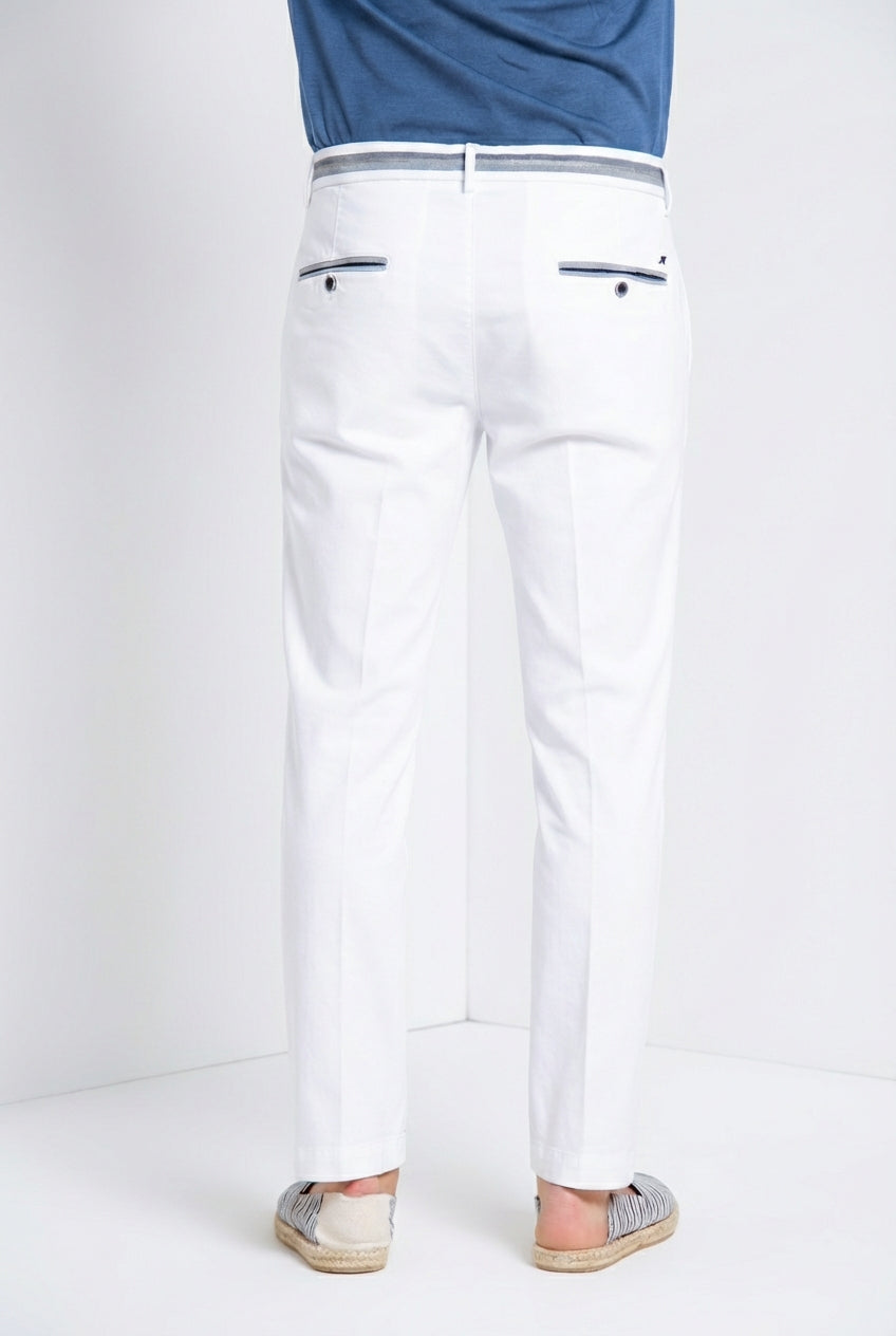Torino Elegance Herren Chino Hose aus feiner Tricotine aus Baumwolle und Lyocell slim fit