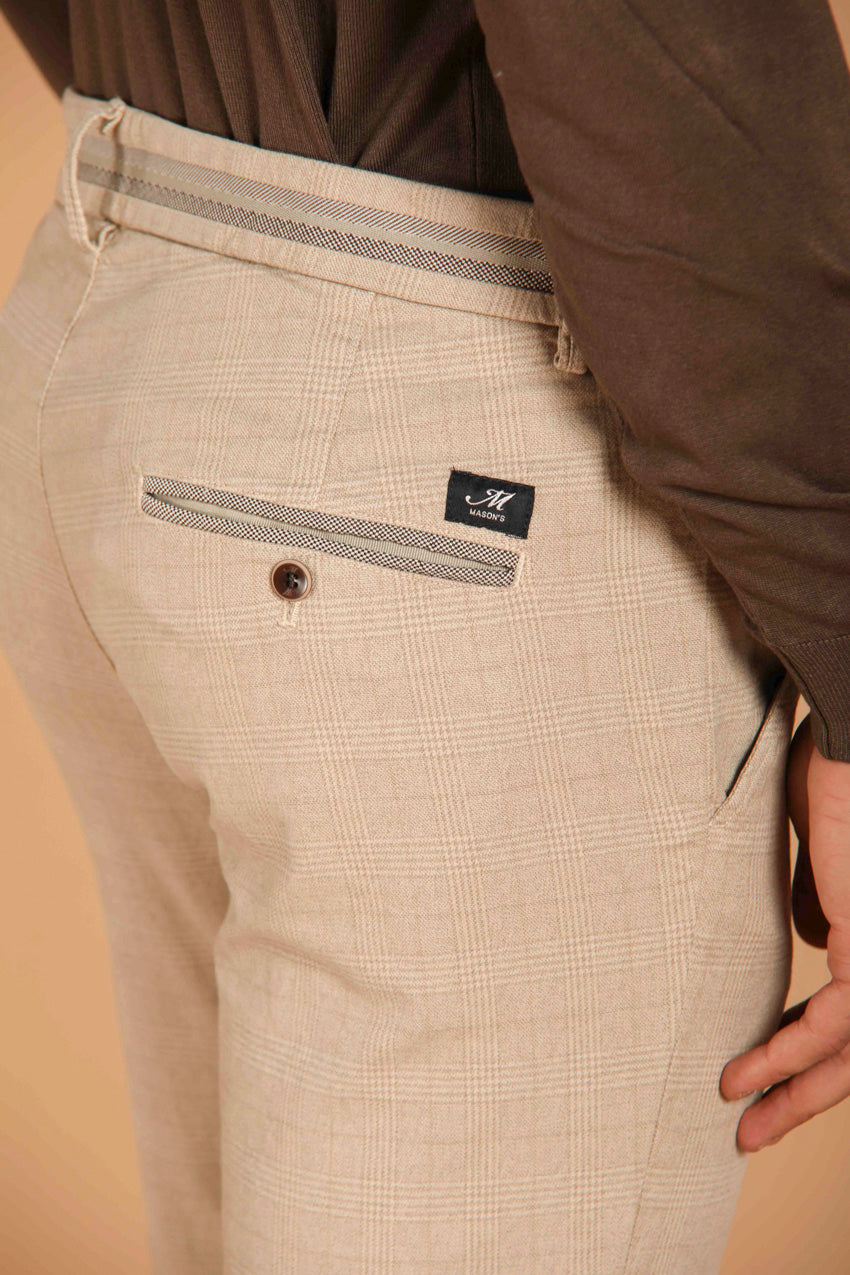 immagine 3 di pantalone chino uomo modello Torino Elegance, pattern galles, colr ghiaccio, fit slim di Mason's