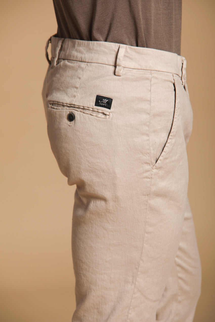 Torino men's chino pants in cotton and linen twill slim fit