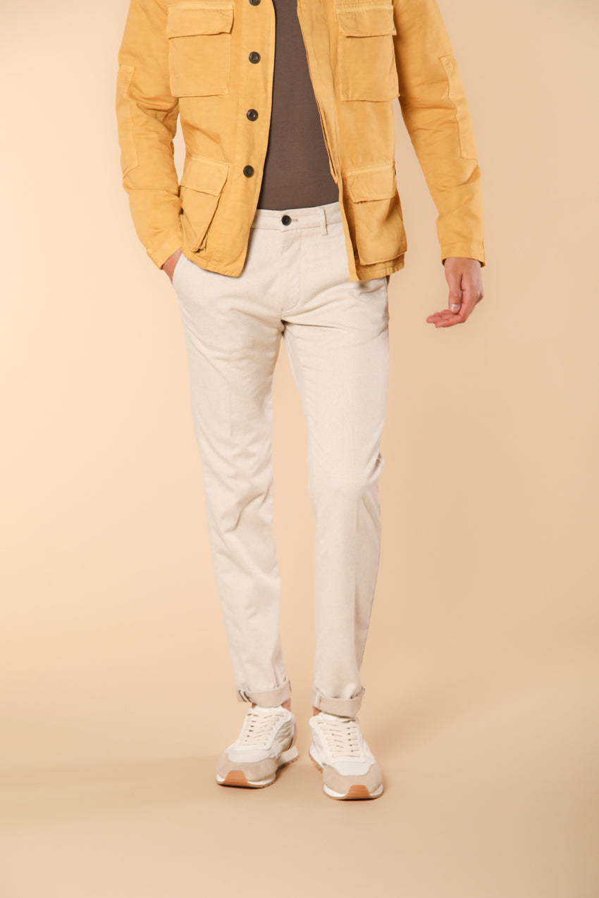 Torino pantalon chino homme en coton cover teint en fil Slim fit