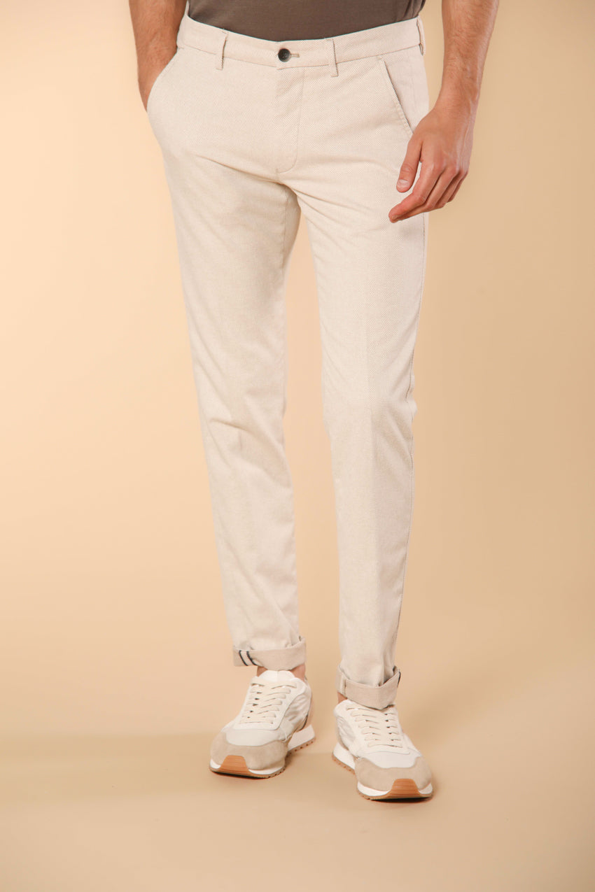 Torino pantalon chino homme en coton cover teint en fil Slim fit