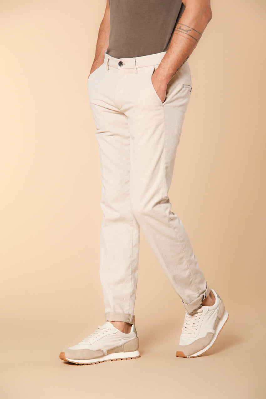 Torino pantalon chino homme en coton cover teint en fil Slim fit