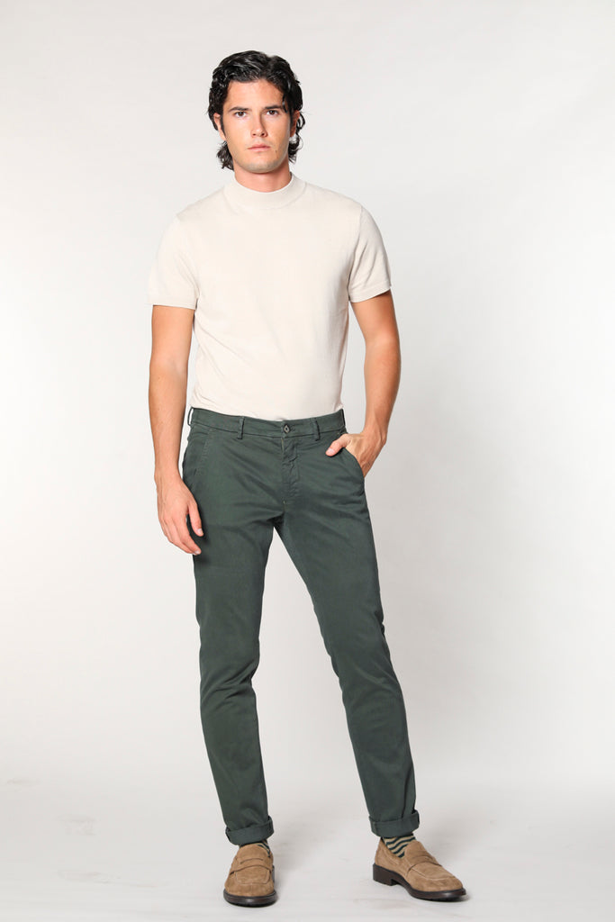Torino Style pantalon chino homme en gabardine et coton modal stretch coupe slim