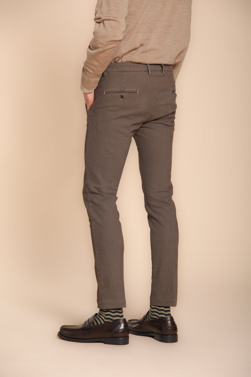 Foto 4 Milano pantalone chino uomo fantasia occhio di pernice extra slim fit