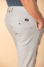 Milano pantalon chino homme en coton mouliné avec micro-motif Extra Slim fit