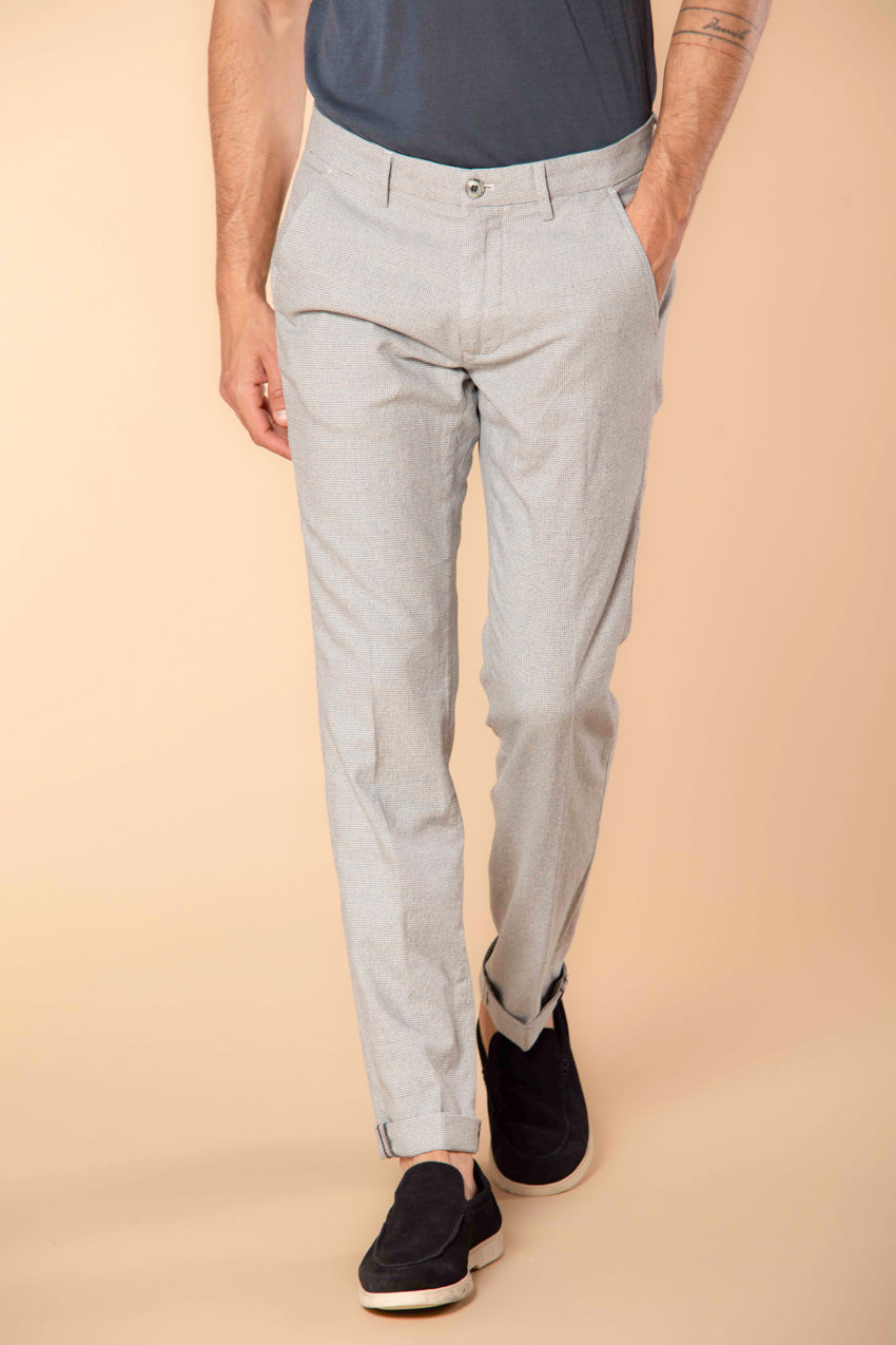 Milano pantalon chino homme en coton mouliné avec micro-motif Extra Slim fit