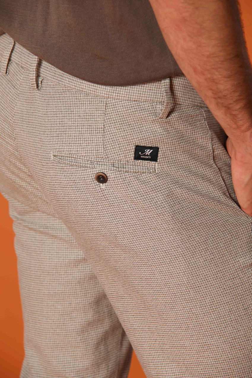 Torino pantalone chino uomo con fantasia pied de poule slim fit