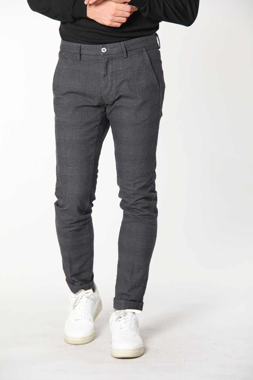 Torino Style man chino pants with mouliné shaded welt pattern slim