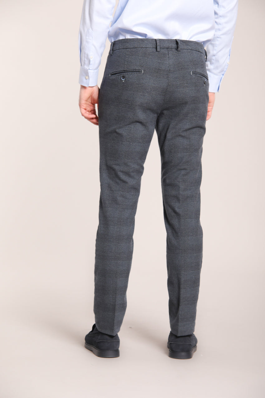 Foto 5 Torino pantalone chino uomo in cotone stretch con fantasia galles sfumato slim fit