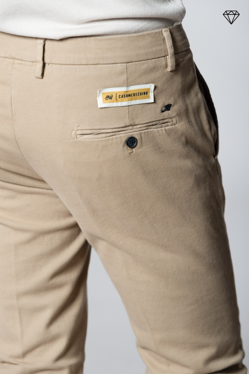 Torino men's chino pants in cotton cashmere slim fit ①