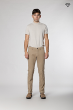 Torino men's chino pants in cotton cashmere slim fit ①
