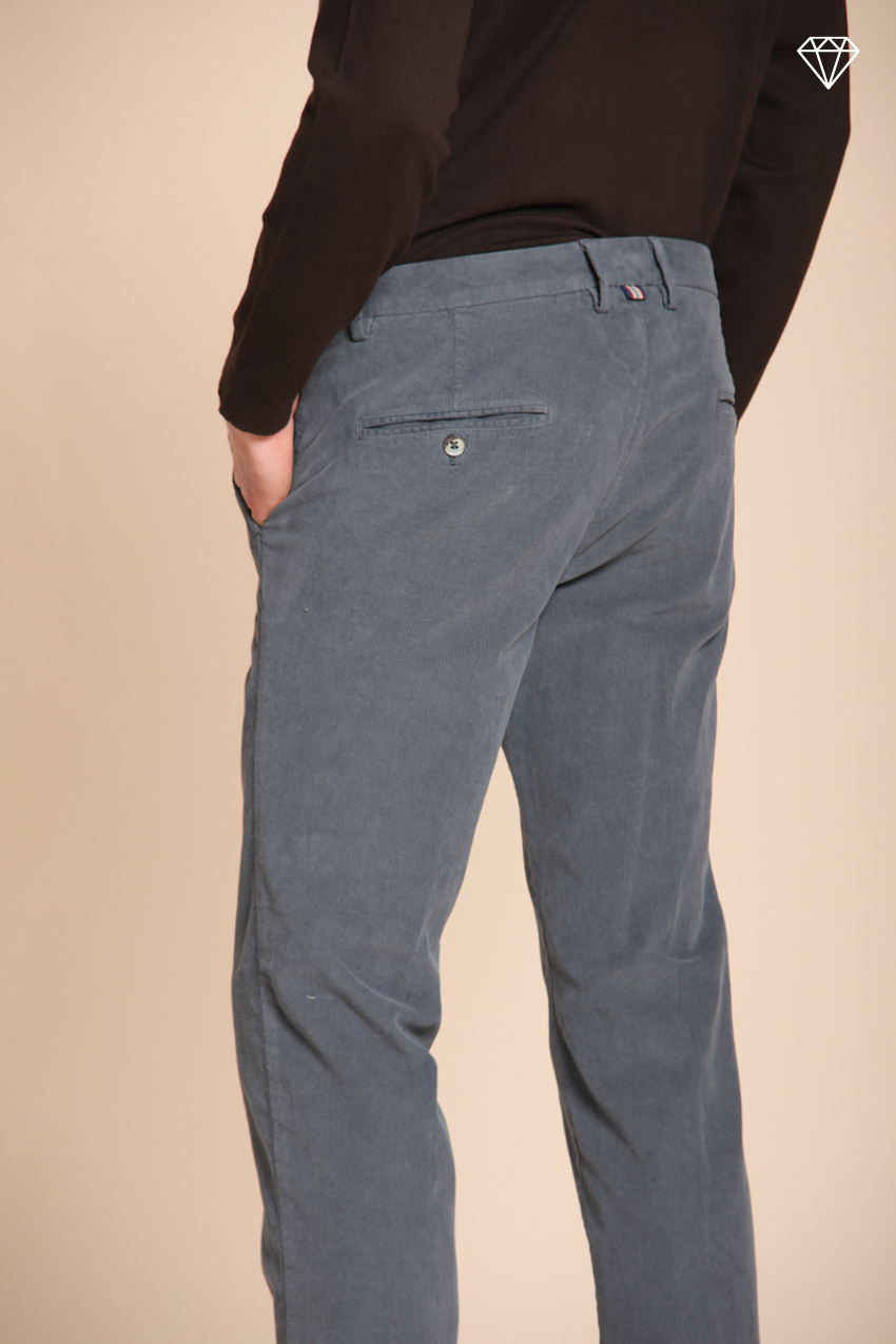 Torino pantalone chino uomo in velluto 1500 righe slim fit  ①