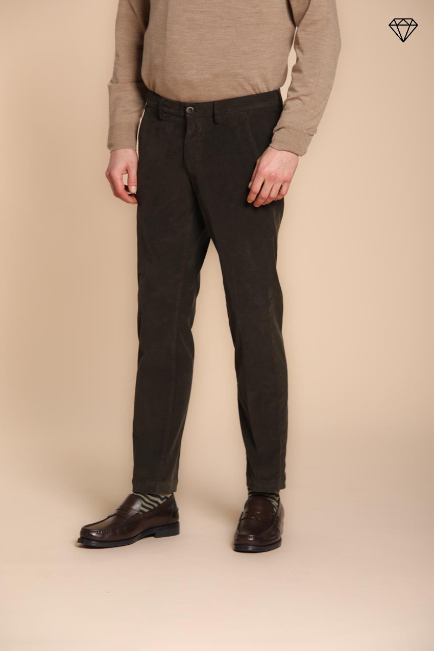 Torino pantalon chino homme en velours 1500 raies slim fit ①