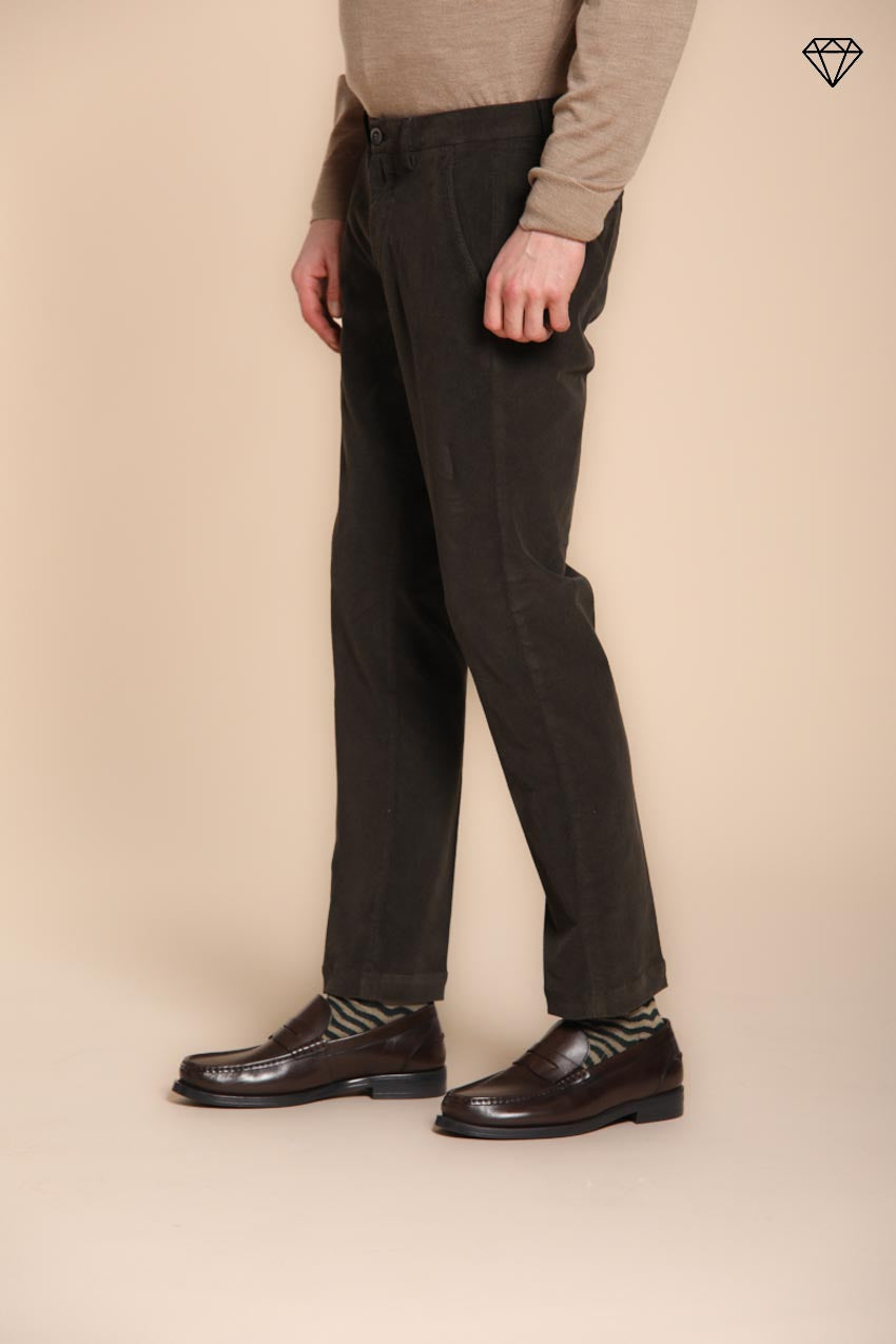 Torino pantalon chino homme en velours 1500 raies slim fit ①