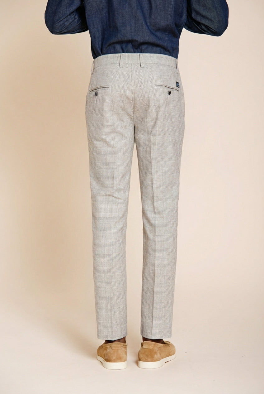 Torino pantalon chino homme imprimé Prince de Galles avec fil foncé slim fit