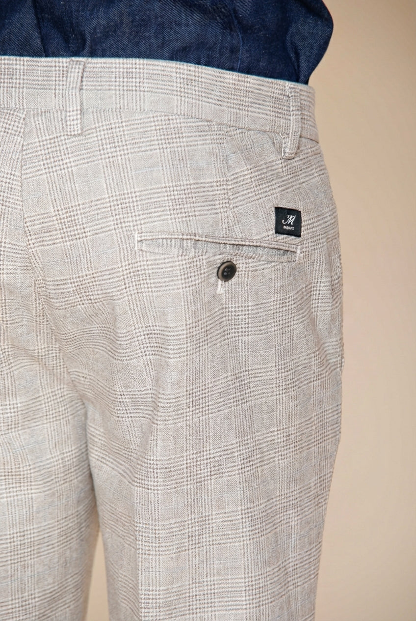 Torino pantalon chino homme imprimé Prince de Galles avec fil foncé slim fit