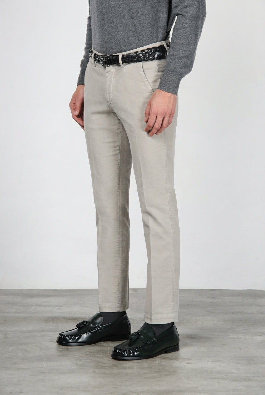 Torino men’s chino pants in 1000-wale corduroy, slim fit ①