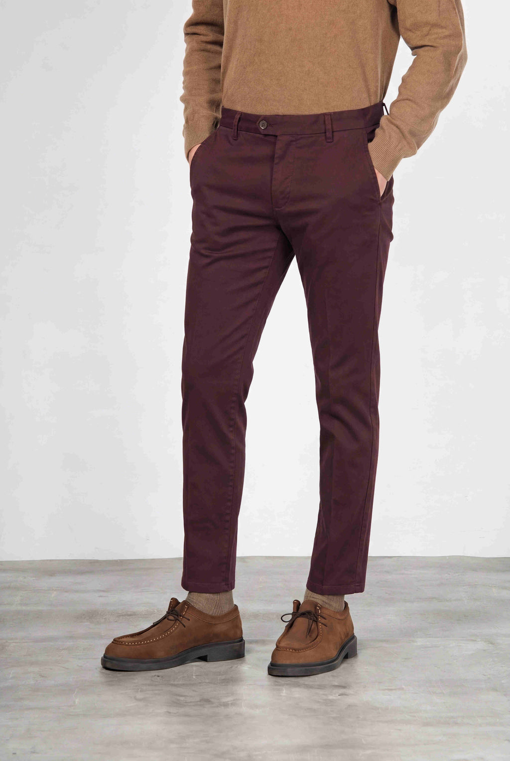 Torino Flex pantalone chino uomo in raso slim fit ①