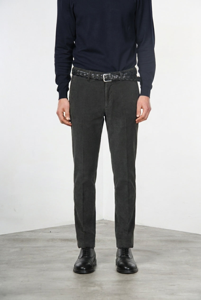 Torino pantalone chino uomo in velluto 1000 righe slim fit ①