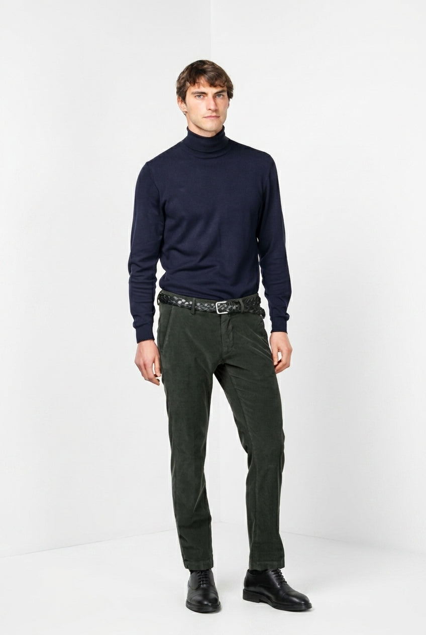 Torino pantalone chino uomo in velluto 1000 righe slim fit ①