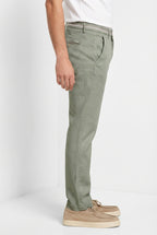 Torino Oxford pantalon chino homme en twill de lin et coton slim fit