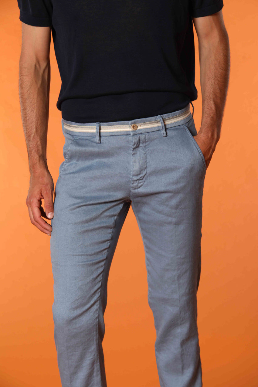 Torino Oxford pantalon chino homme en twill de lin et coton coupe Slim