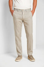 Torino Oxford men's chino pants in linen and cotton twill slim fit