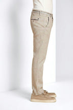 Torino Oxford men's chino pants in linen and cotton twill slim fit