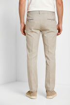Torino Oxford men's chino pants in linen and cotton twill slim fit