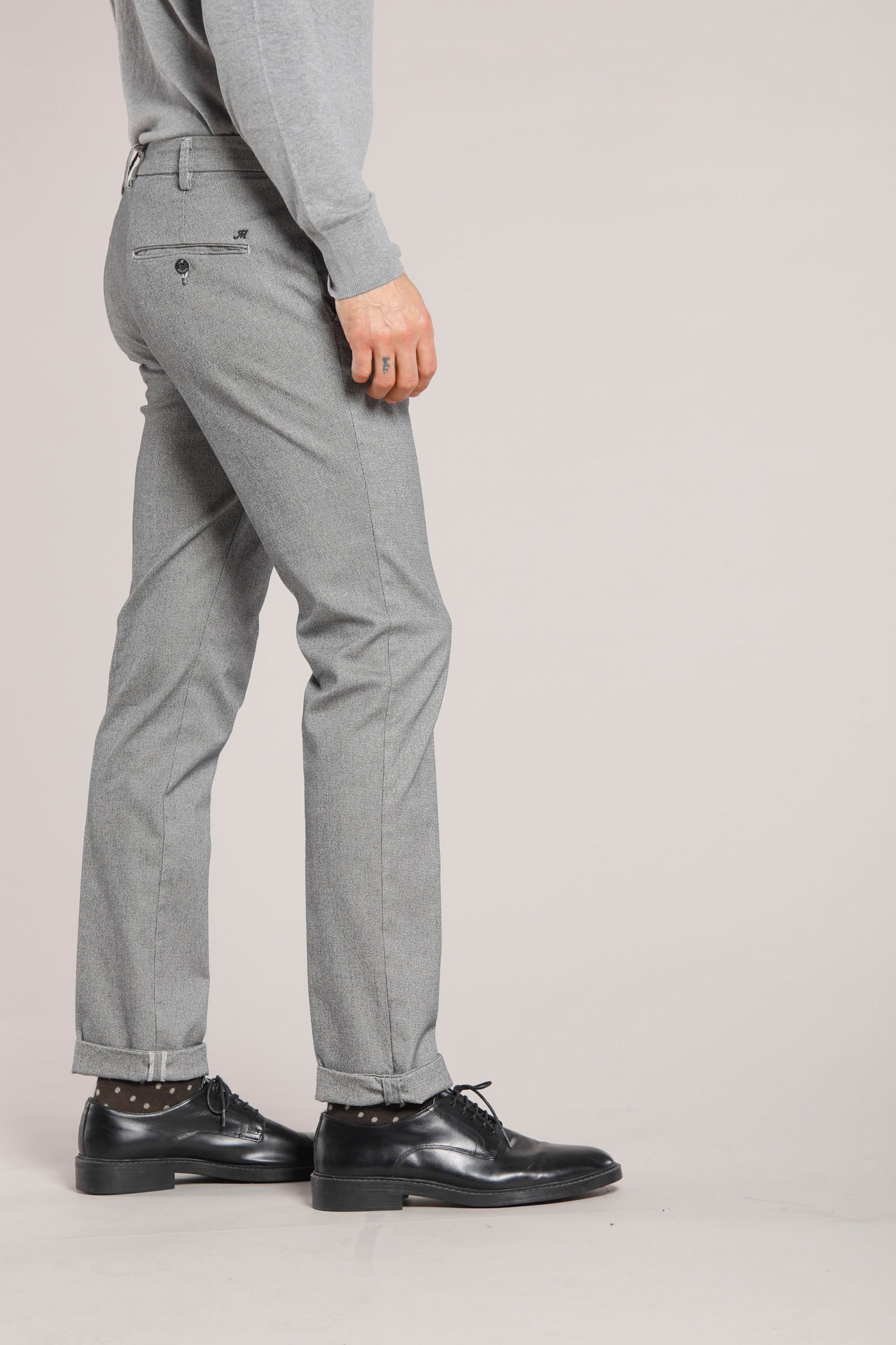 Torino Prestige pantalon chino homme en coton modal à micro motif coupe slim