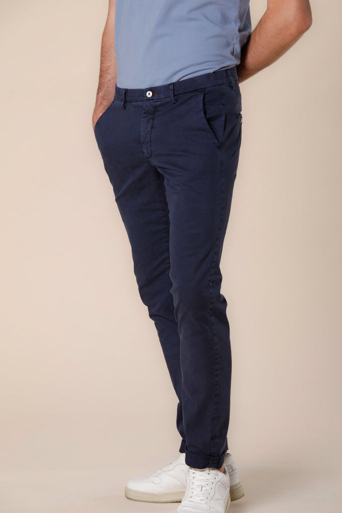 Image 4 de Mason's Torino Summer Color pantalon chino bleu marine pour homme en sergé de coton et tencel