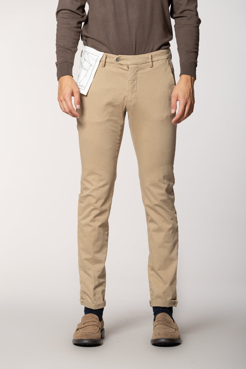 Torino Flex pantalone chino uomo in raso slim fit