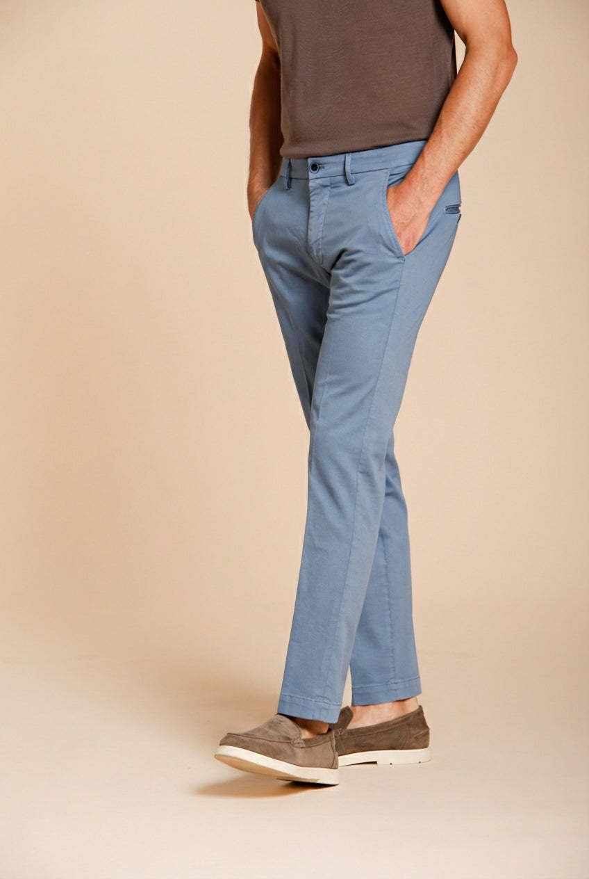 Torino Flex pantalone chino uomo in gabardina stretch slim fit ①