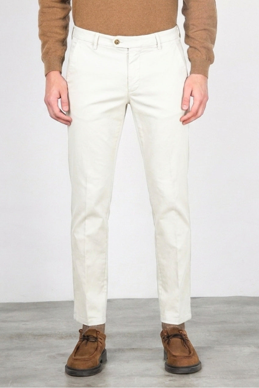 Torino Flex men’s chino pants in satin with slim fit ①
