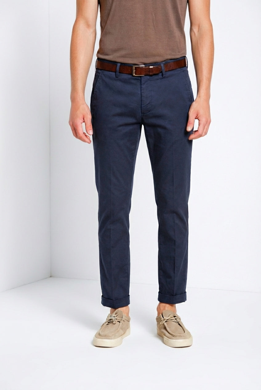 Torino Flex pantalon chino homme en gabardine stretch slim fit ①