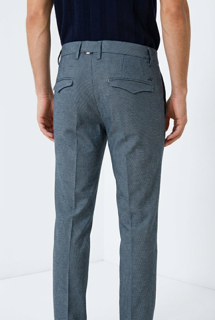 Torino 1 Pinces Flex men’s chino pants in Prestige cotton bird’s eye weave slim fit