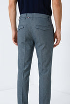 Torino 1 Pinces Flex men’s chino pants in Prestige cotton bird’s eye weave slim fit
