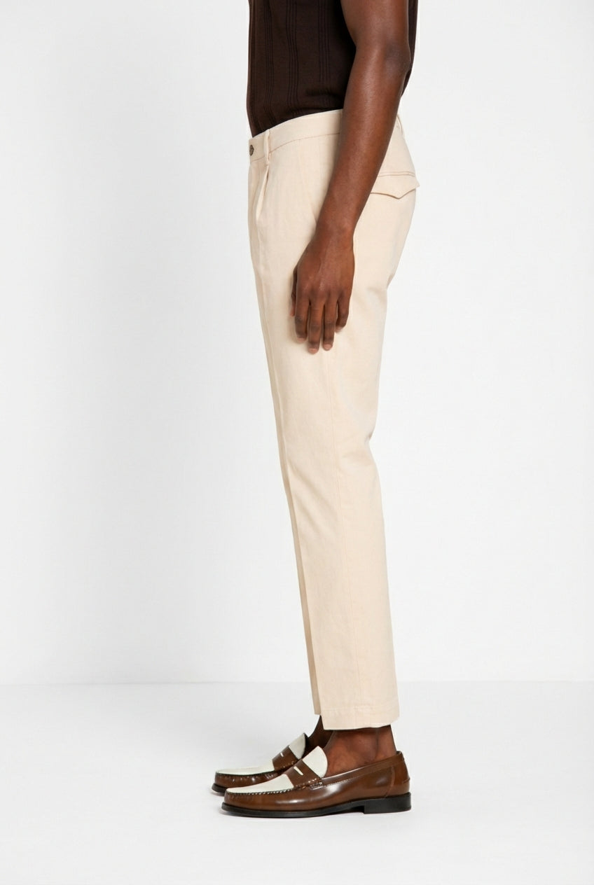 Torino 1 Pinces Flex Hose Chino Herren aus Super Stretch Gabardine slim fit