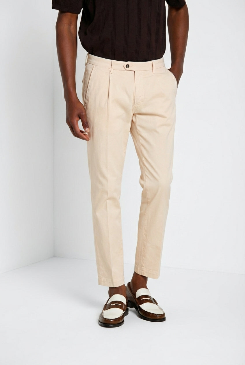 Torino 1 Pinces Flex pantalon chino homme en gabardine super stretch slim fit