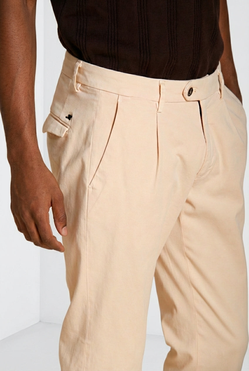 Torino 1 Pinces Flex pantalon chino homme en gabardine super stretch slim fit