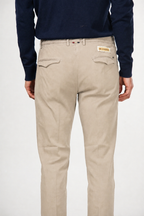 Torino 1 Pinces Flex pantalon chino homme en twill de coton et cachemire slim fit